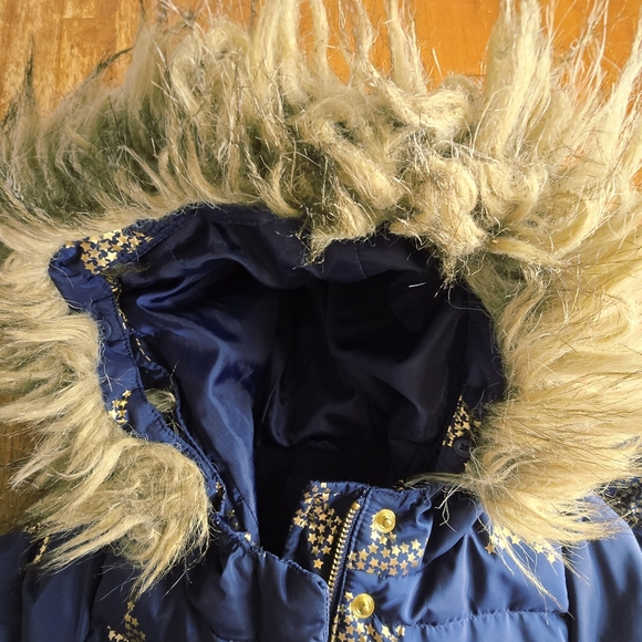 Baby Gap Navy Star Patterned Hooded Puffer Coat 4 years Toddler - Picture 14 of 15